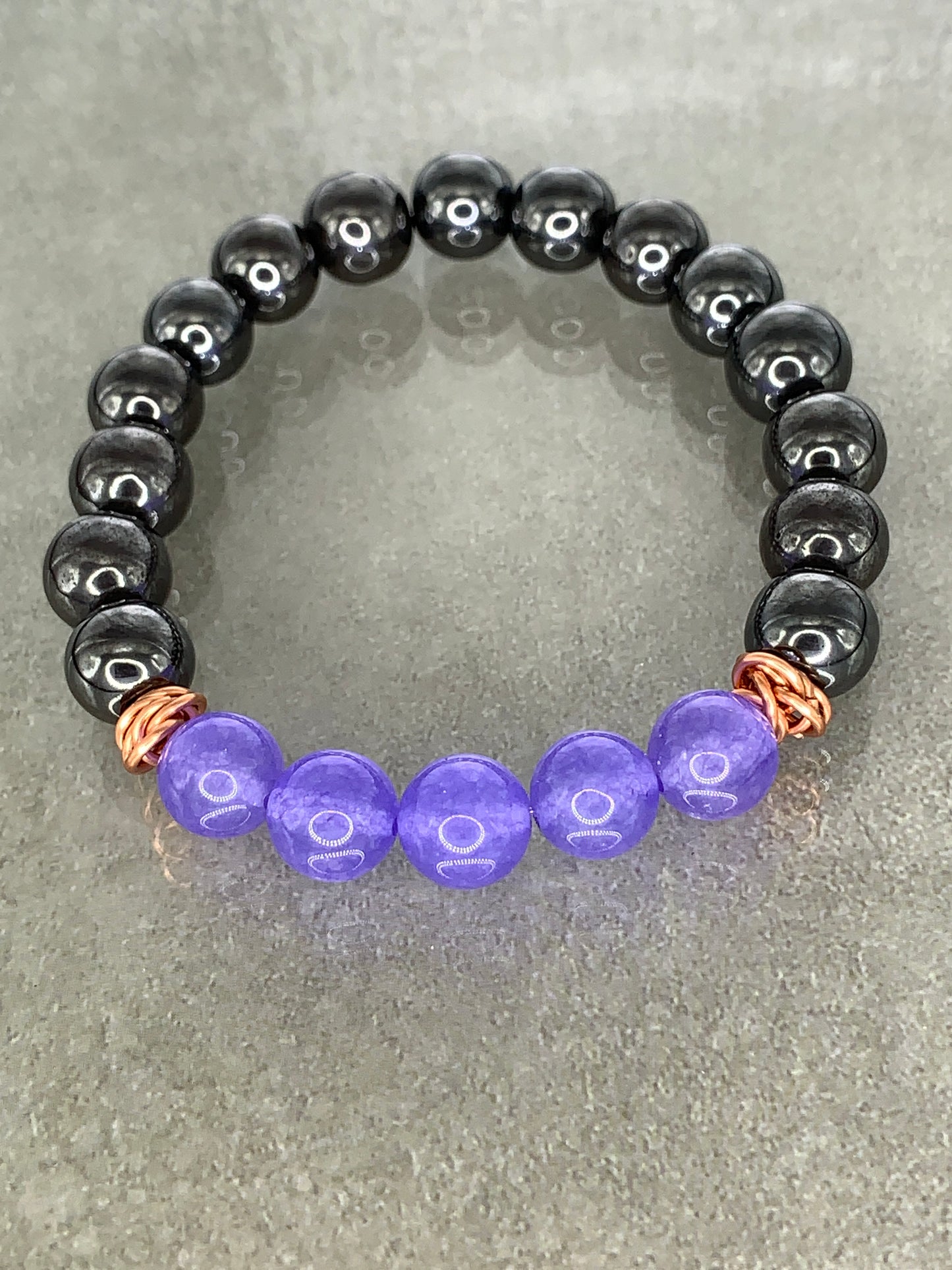 Dyed Quartz and Hematite Bracelet