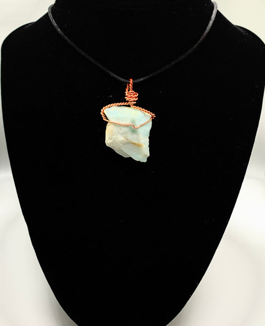 Amazonite and Copper Pendant