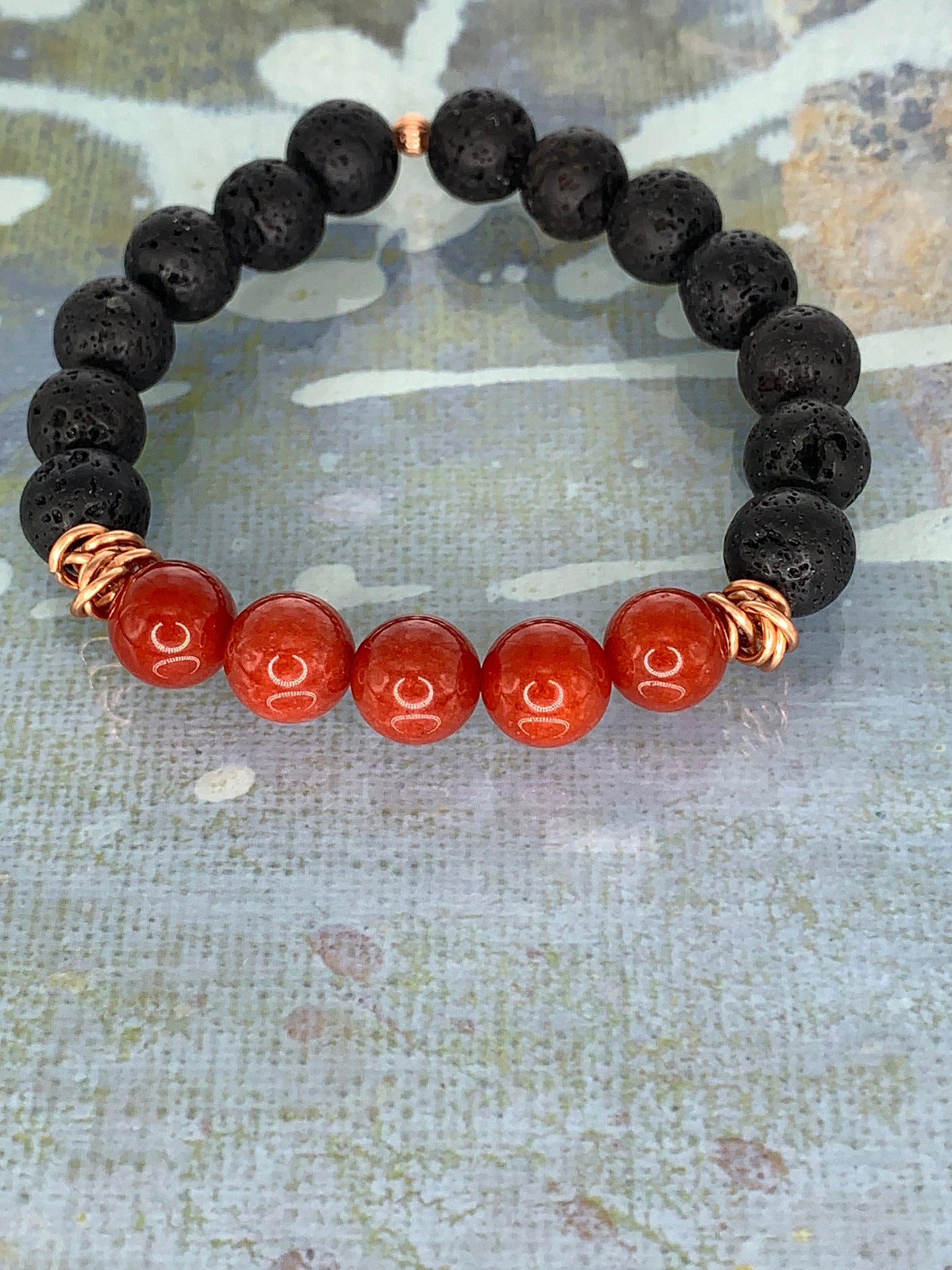 Red Quartz and Lava Stone