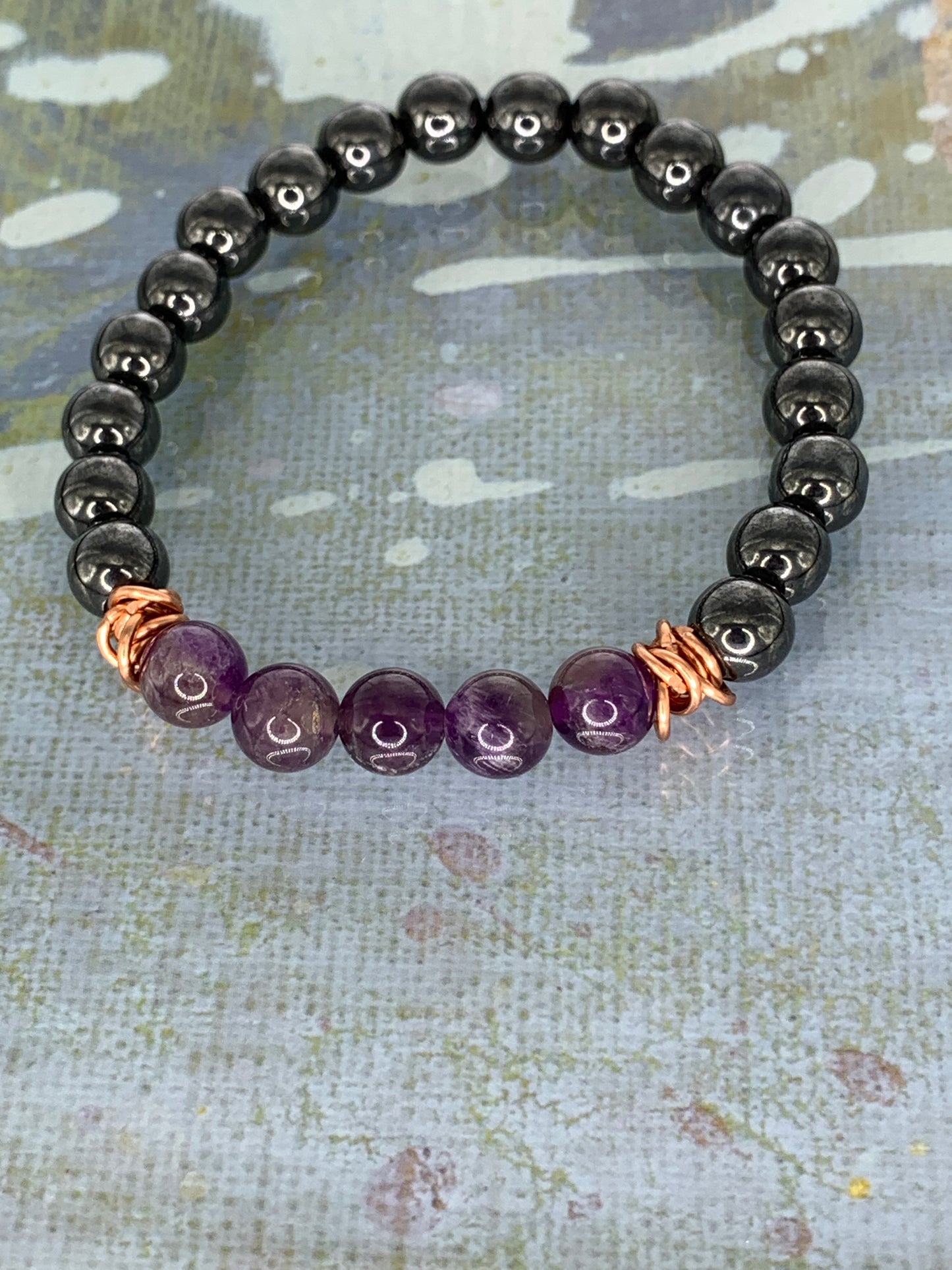 Amethyst and Hematite Bracelet